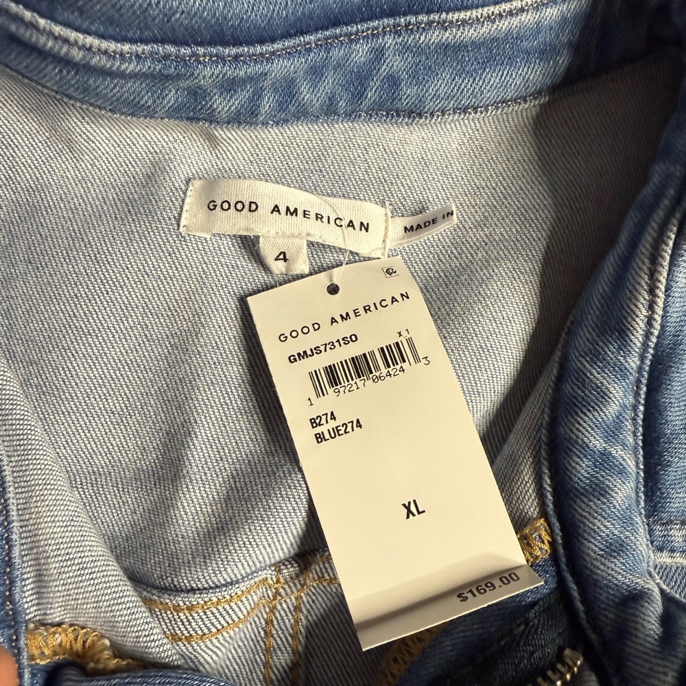 Good American Light Blue Denim Jumpsuit
